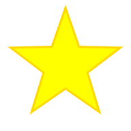 A gold star drawn using paths