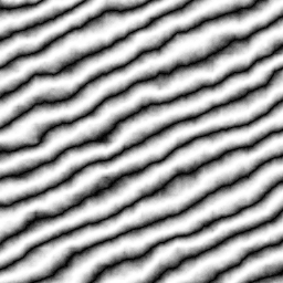 Marble generated using a lower turbulence power